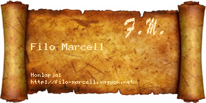Filo Marcell névjegykártya
